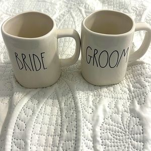 Rae Dunn Bride and Groom mugs